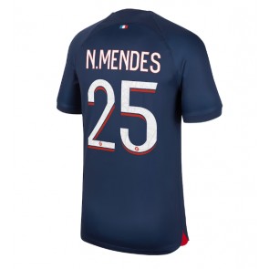 Paris Saint-Germain Nuno Mendes #25 Hjemmebanetrøje 2023-24 Kort ærmer